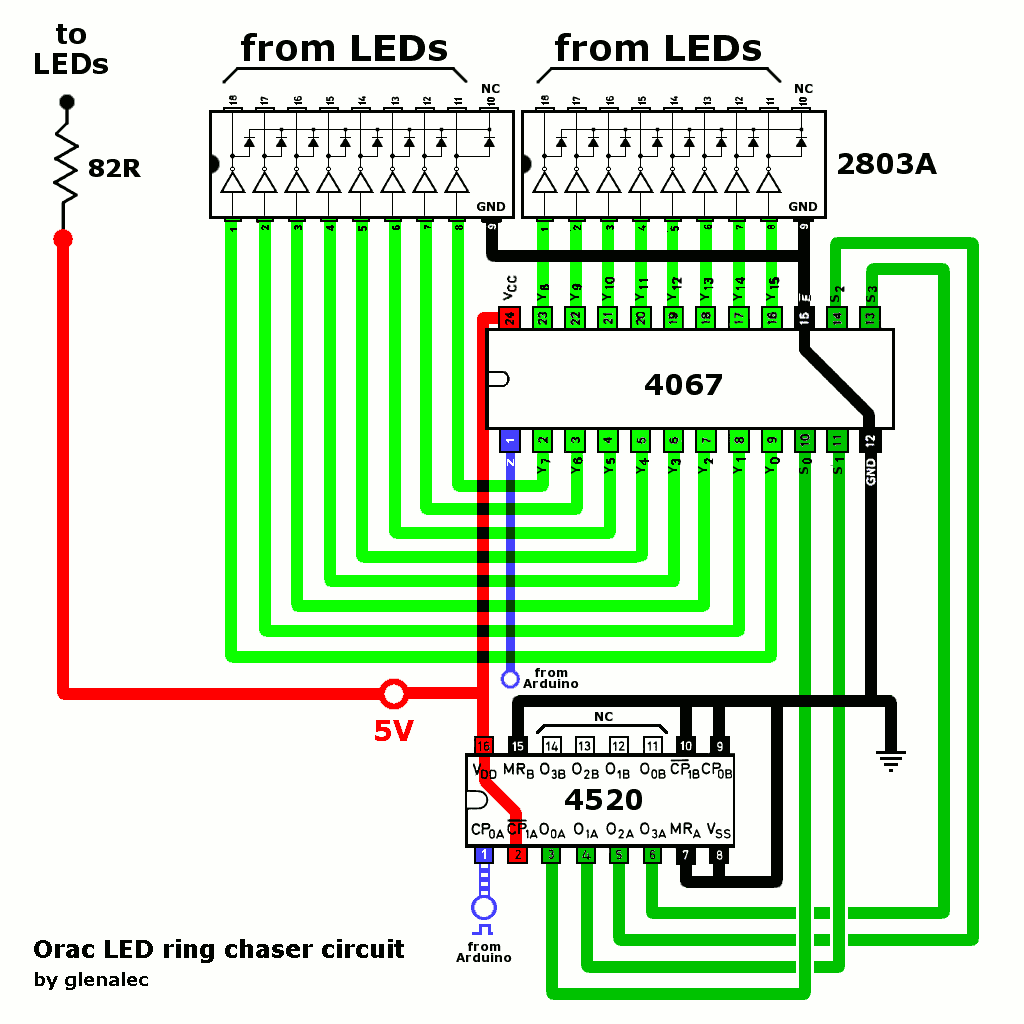 Circuit for LED light chaser